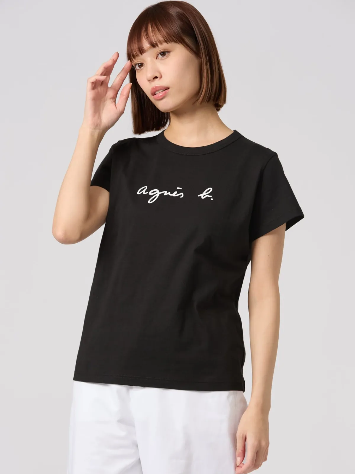 Black Cotton Brando "" Logo T-shirt<agnès b. Online