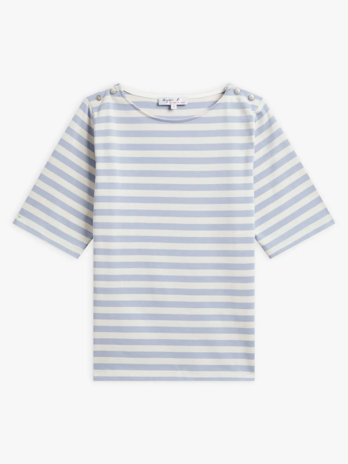 Blue And White Cotton Striped Cancale T-shirt<agnès b. Cheap