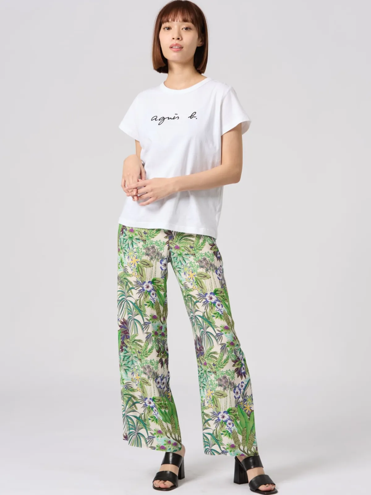 White Cotton Brando "" Logo T-shirt<agnès b. New